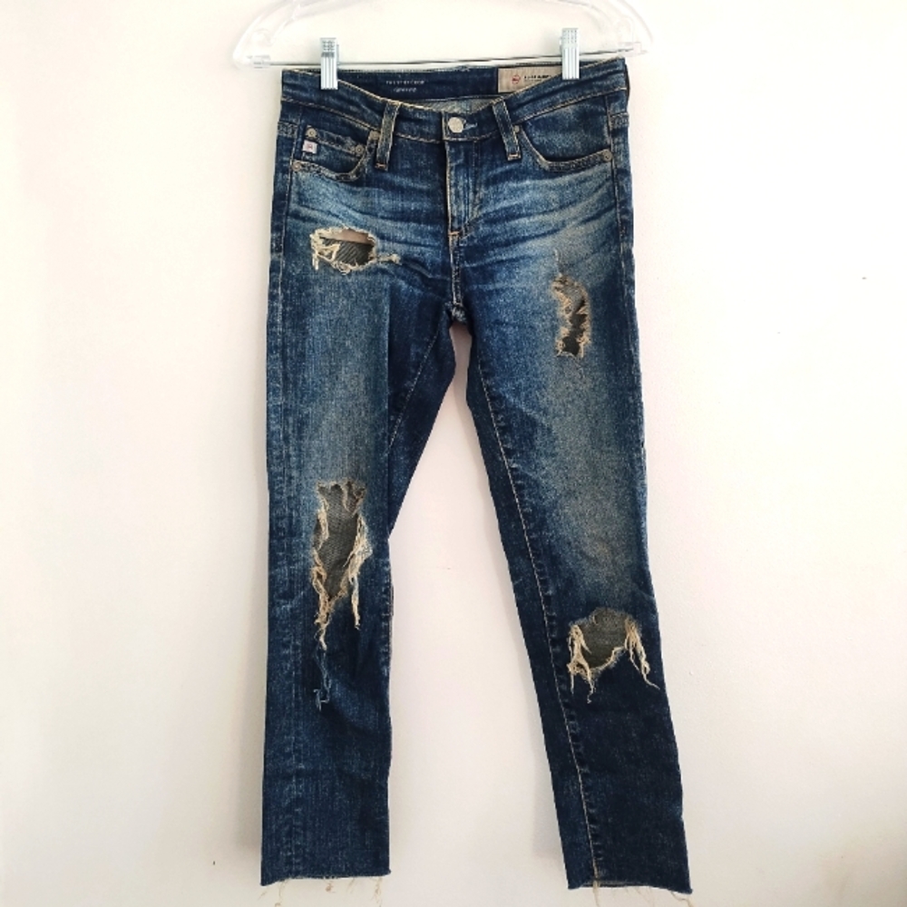 AG Adriano Goldschmied The Stilt Crop Cigarette Ripped Jeans